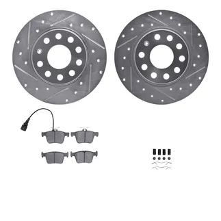R1 Concepts WGUH1-74063 Brake Rotors - D/S - Silver W/ Optimum Oe Pads & Hdw